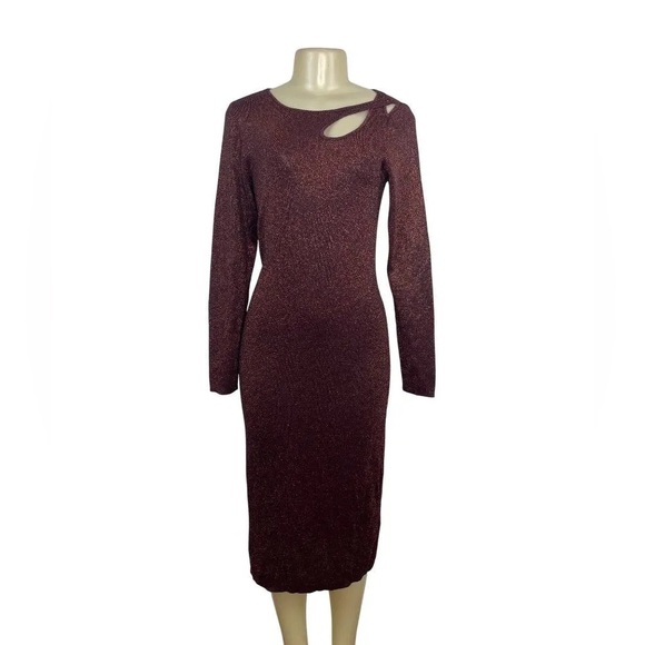 2/$45 DRESSES NWT: Elie Tahari Elegant Long Sleeve Shimmer Dress - Picture 6 of 6